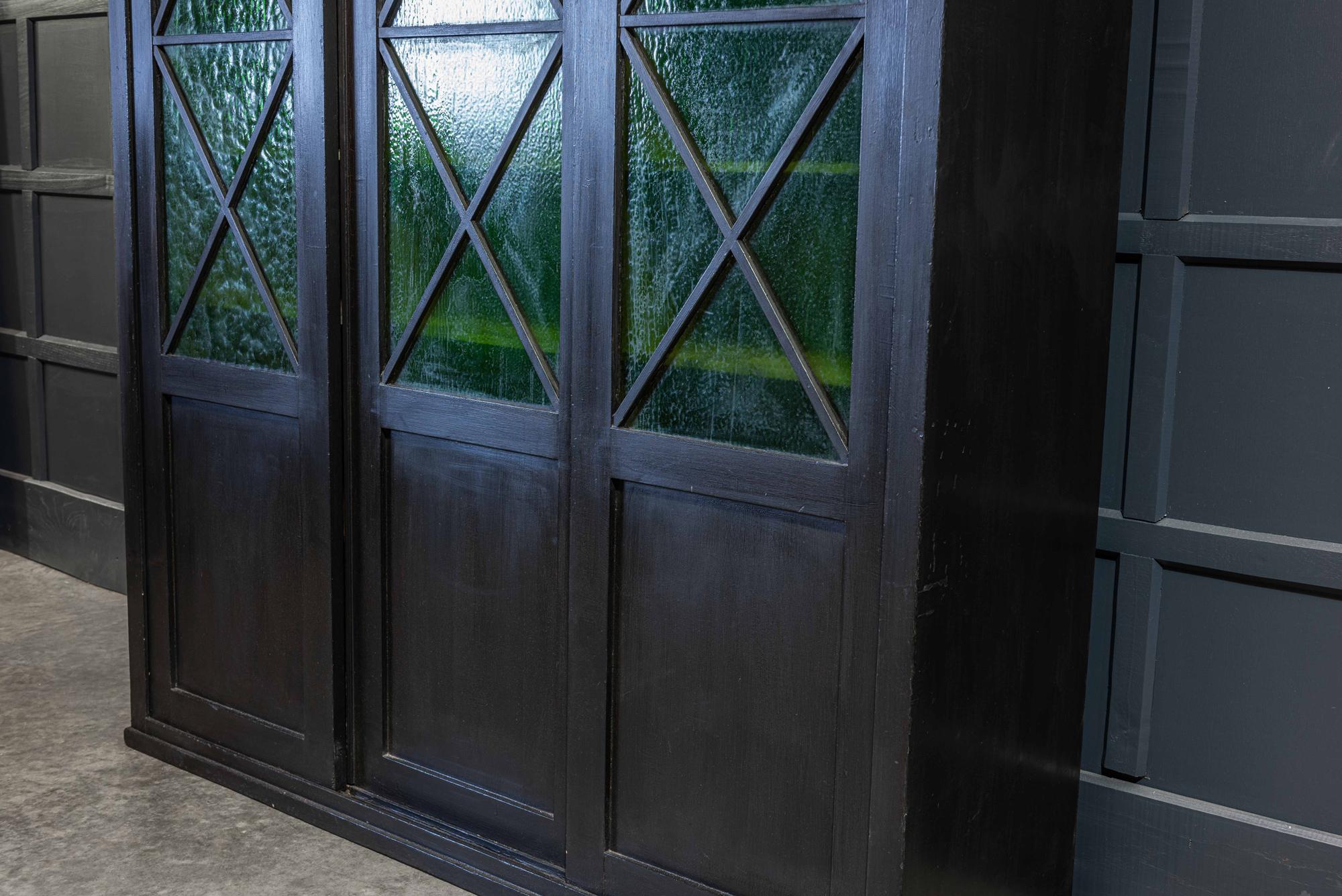 English Ebonized Architectural Glazed Bookcase / Cabinet 2