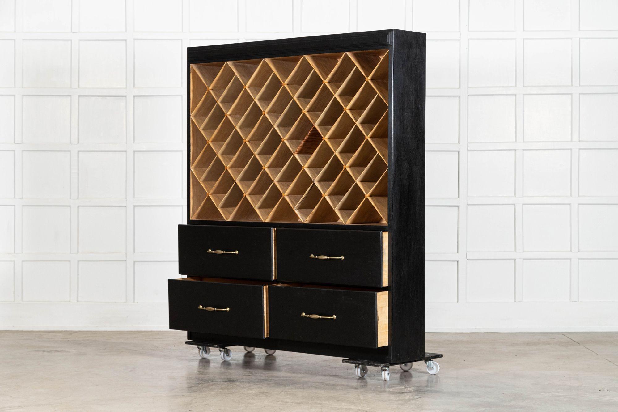 Faggio Mobile da merceria inglese in faggio ebanizzato in vendita