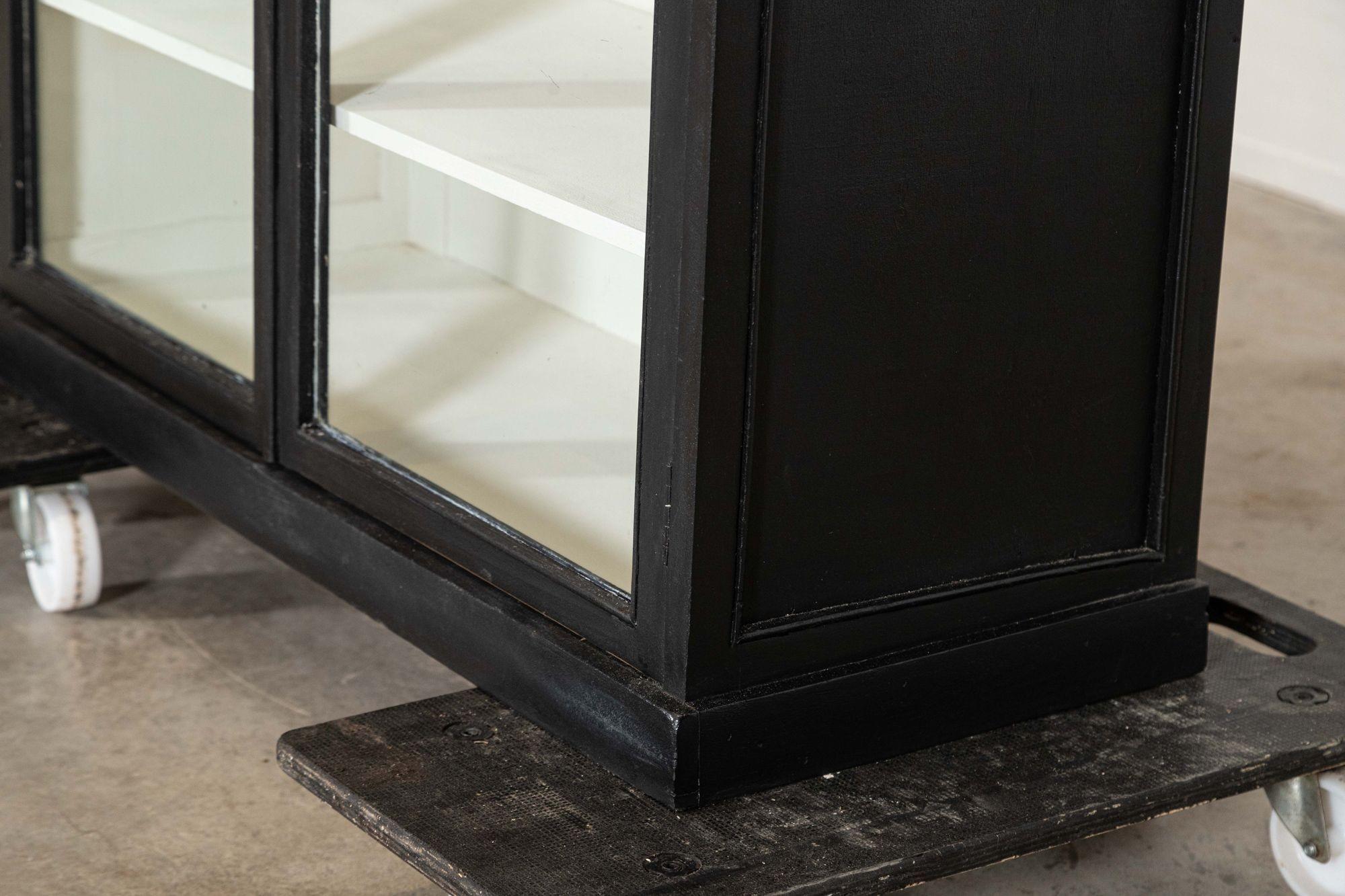 English Ebonised Glazed Shop Display Cabinet / Vitrine For Sale 5