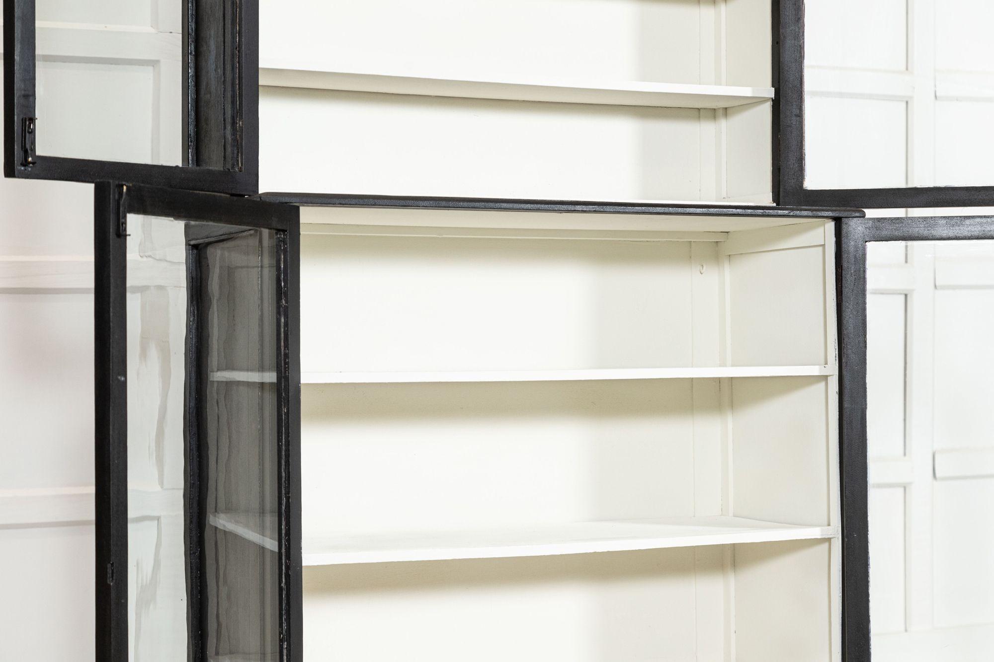 English Ebonised Glazed Shop Display Cabinet / Vitrine For Sale 6