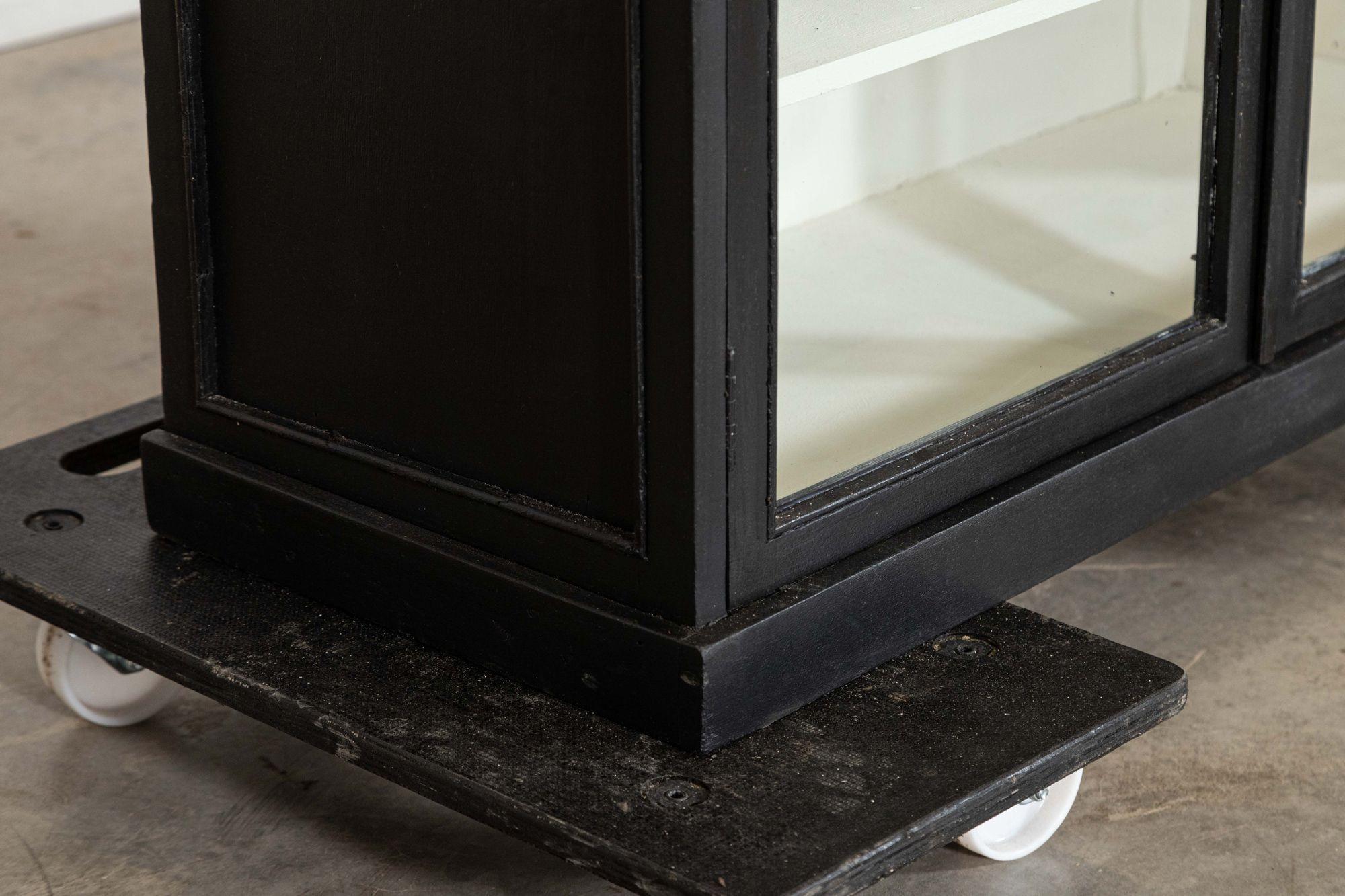 English Ebonised Glazed Shop Display Cabinet / Vitrine For Sale 7