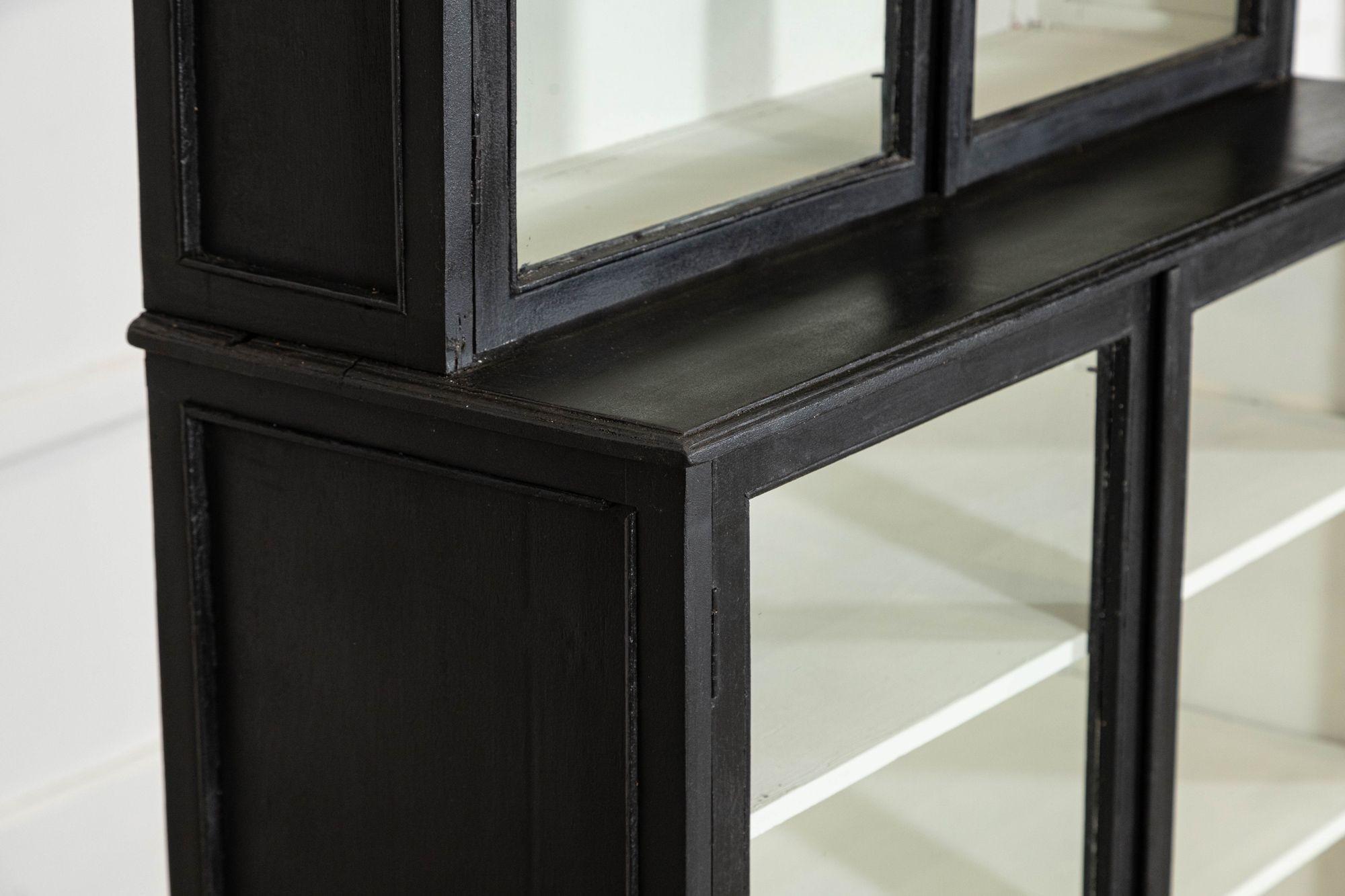 English Ebonised Glazed Shop Display Cabinet / Vitrine For Sale 3