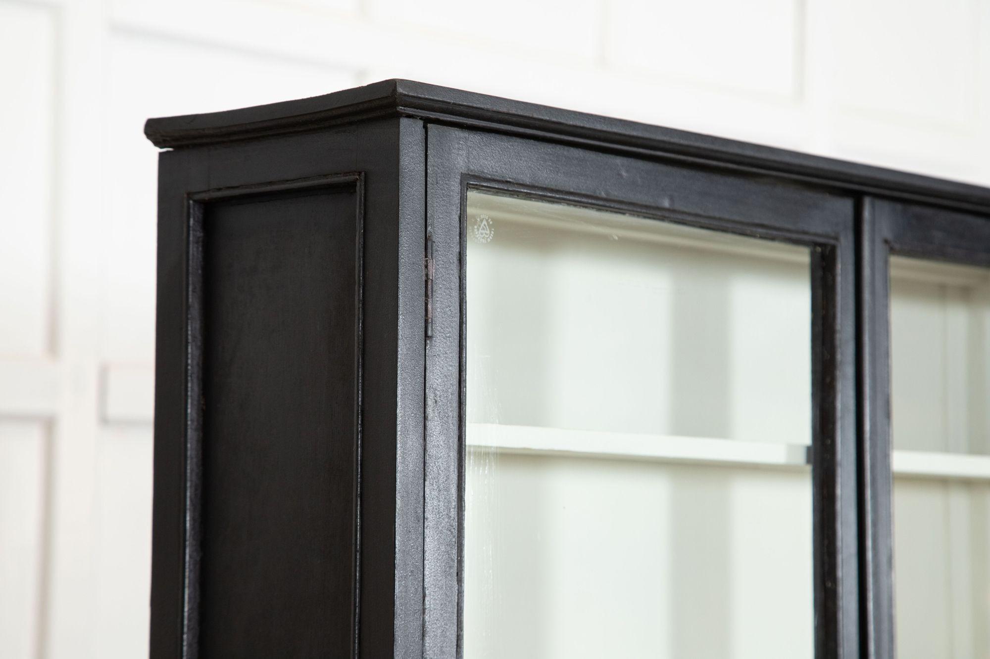 English Ebonised Glazed Shop Display Cabinet / Vitrine For Sale 4