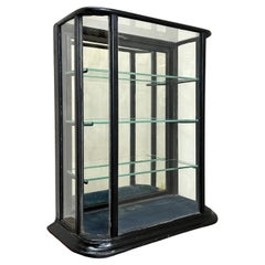 English Ebonised Shop Display Cabinet c1910
