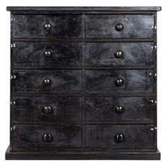 English Ebonised Workshop Drawers