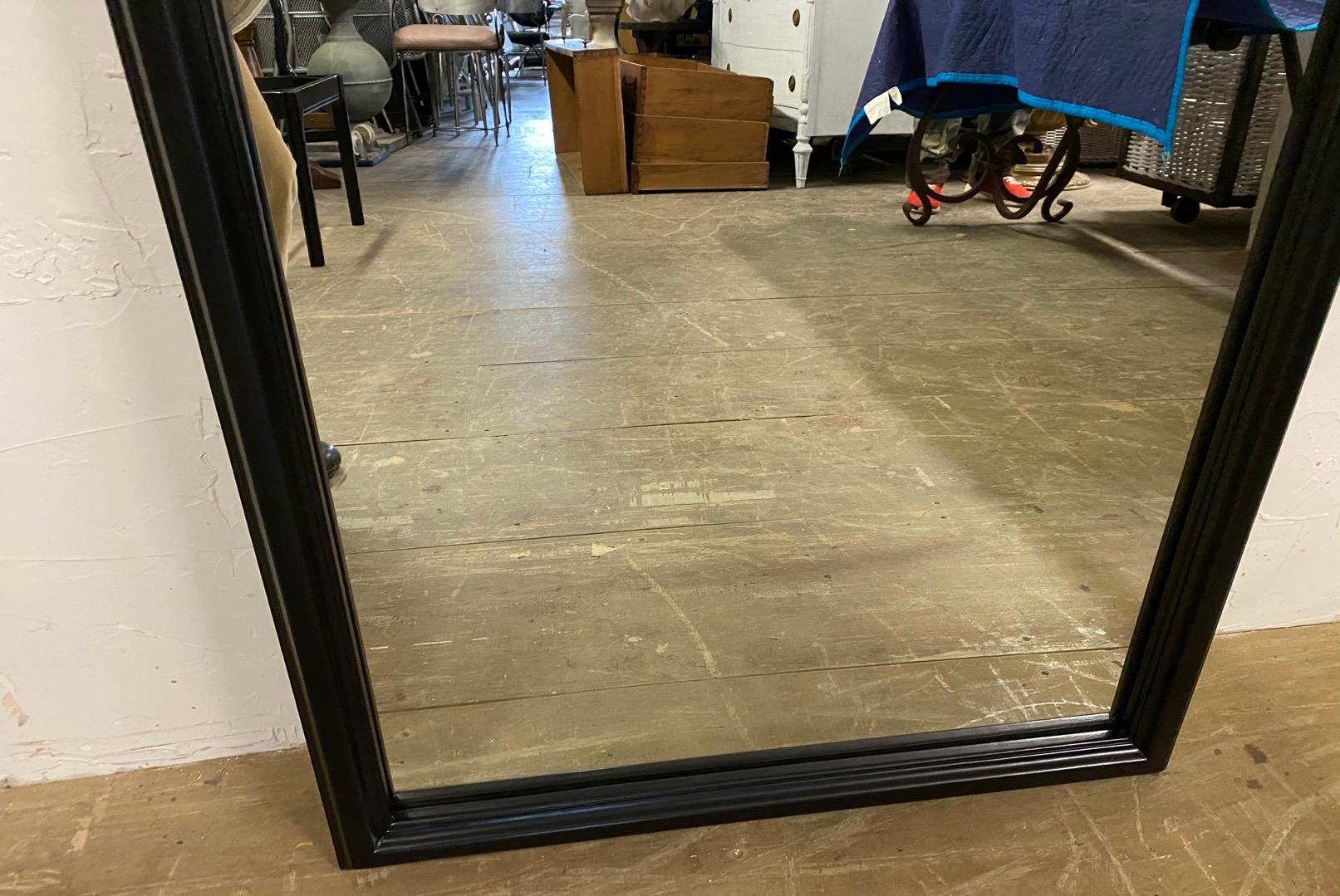 English Ebonized Chippendale Style Mirror In Good Condition In Sheffield, MA