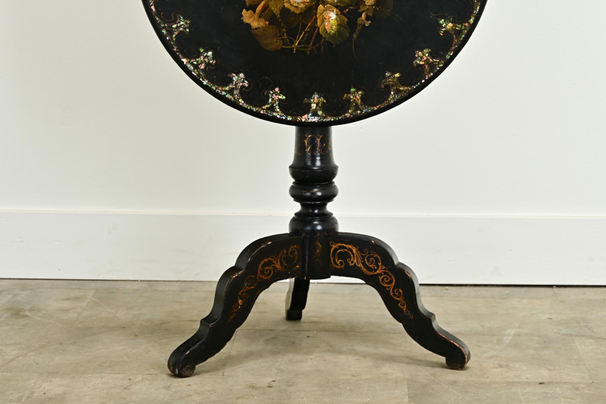 English Ebonized Tilt-Top Tea Table For Sale 1