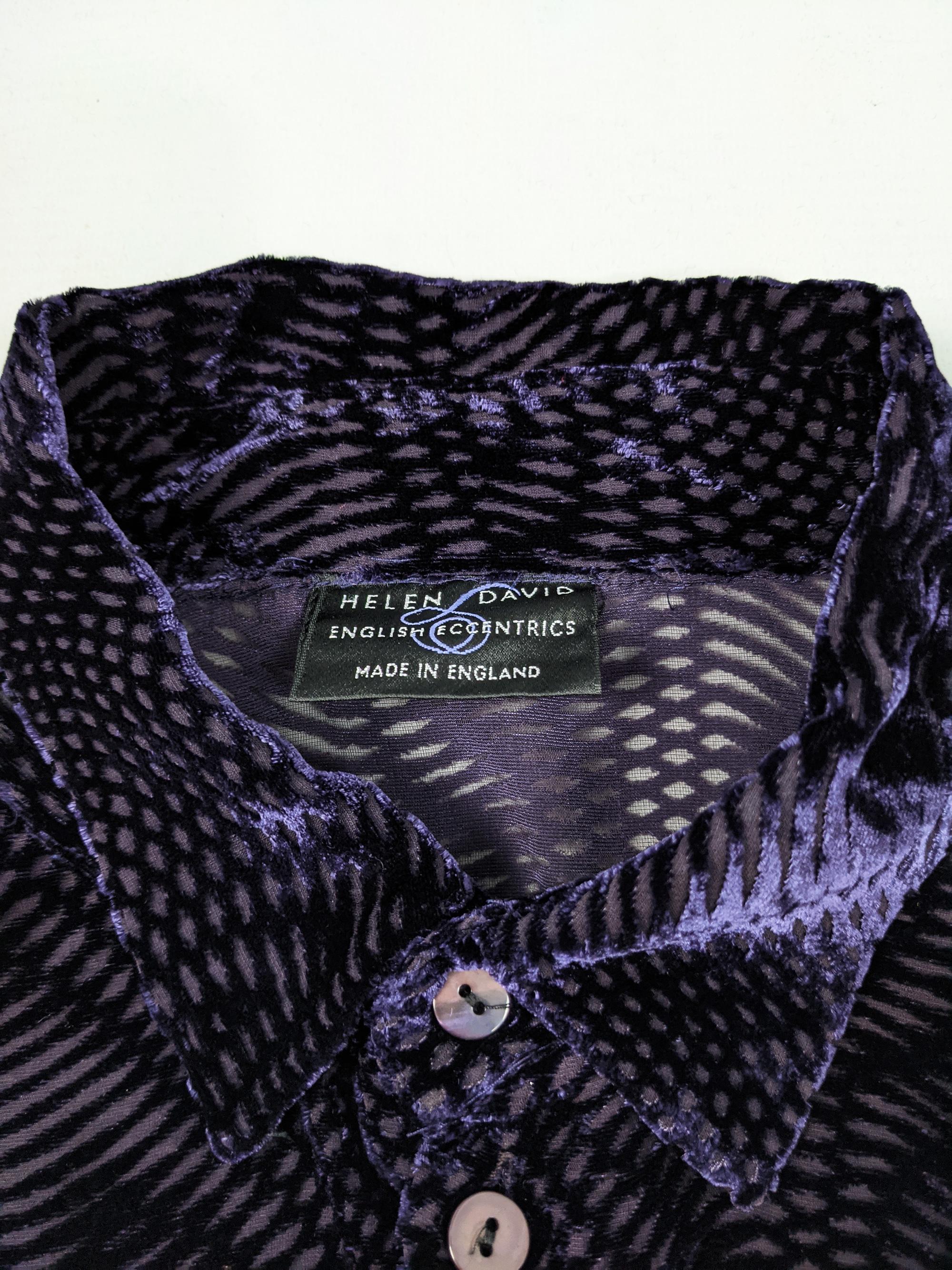 English Eccentrics Mens Vintage Silk Devoré Burnout Velvet Shirt, 1990s For Sale 1