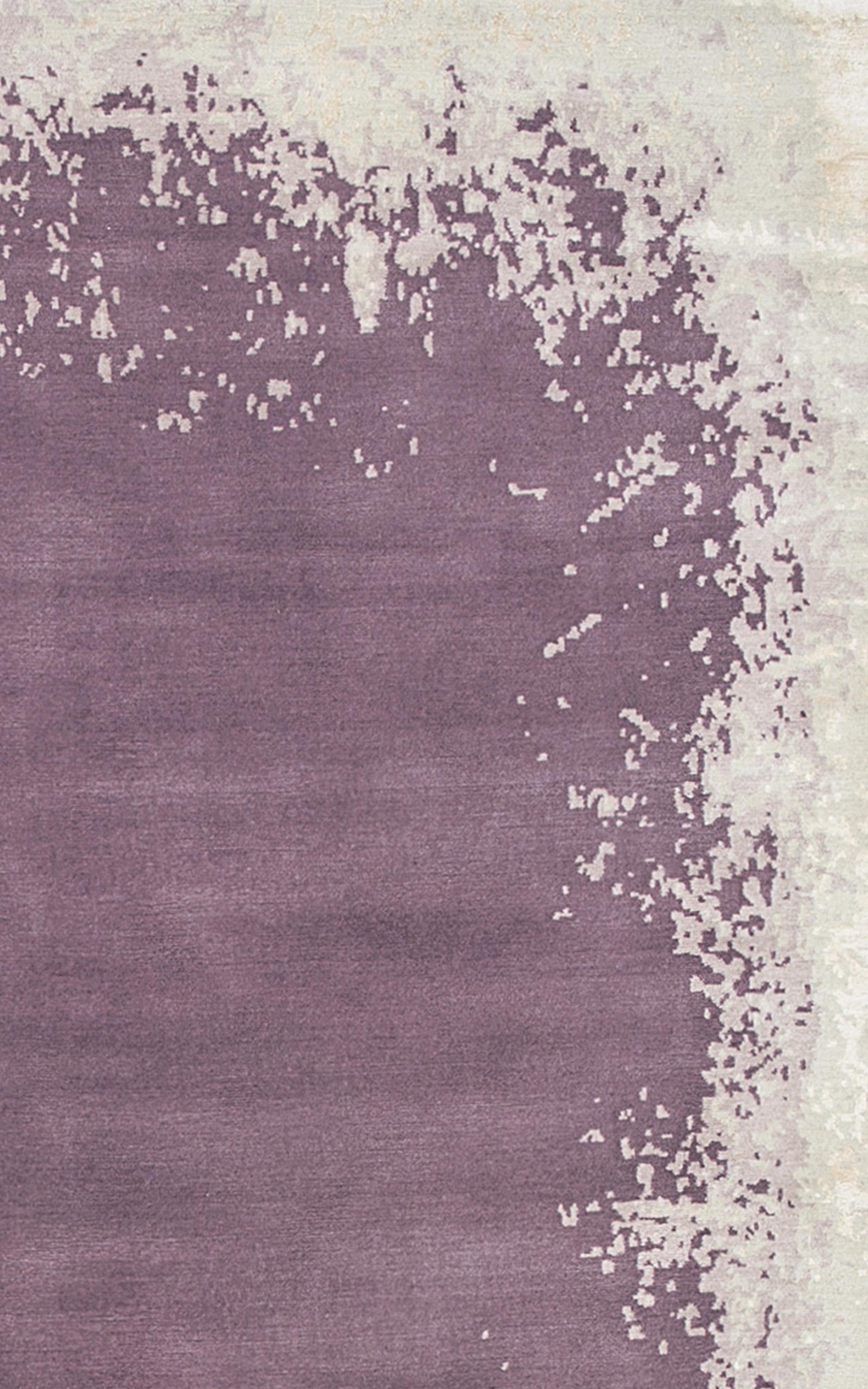 English Eccentrics, Moderne Bordüre, Dunkles Mauve (Handgeknüpft) im Angebot