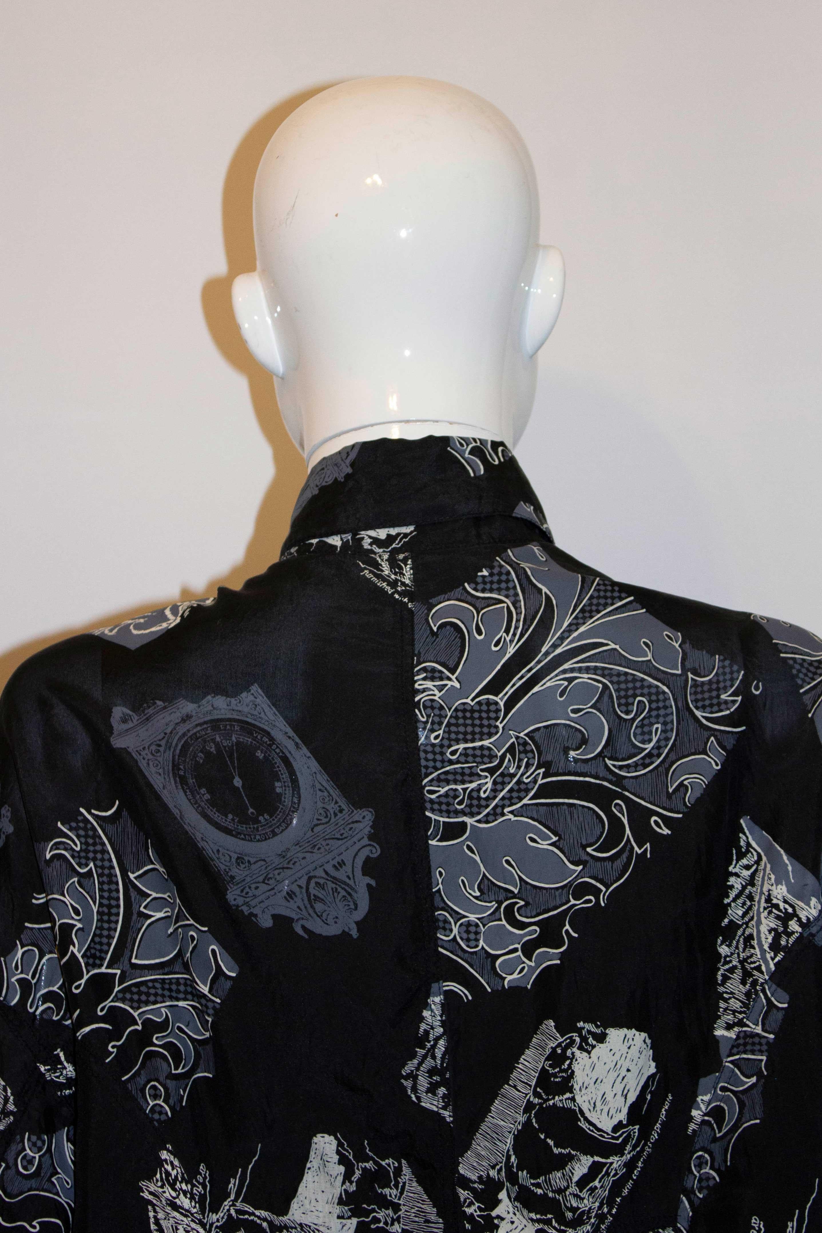 Women's or Men's English Eccentrics Silk Print Overshirt