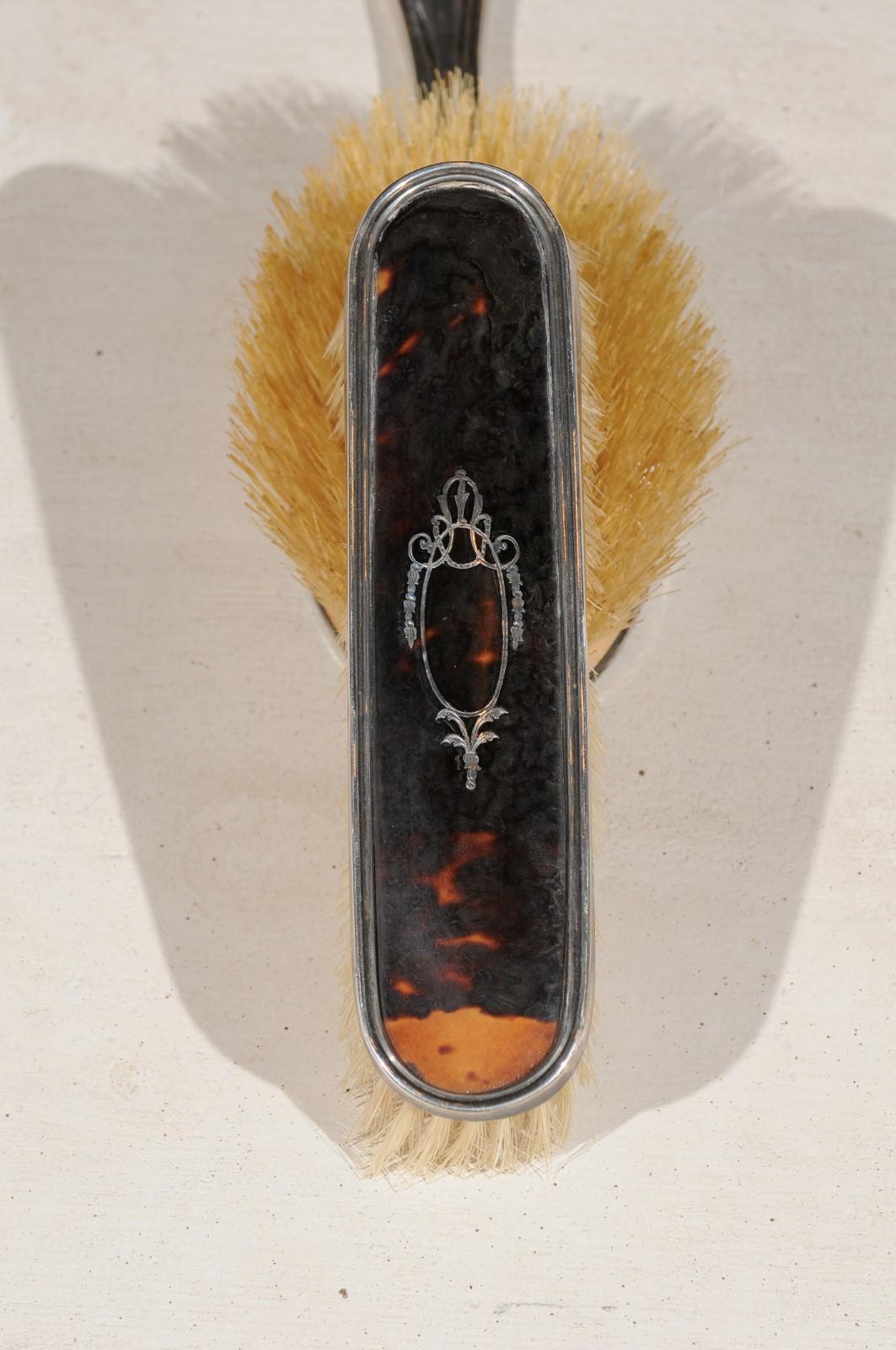 Miroir de table édouardien anglais des années 1900, brosses pour cheveux et vêtements en vente 4