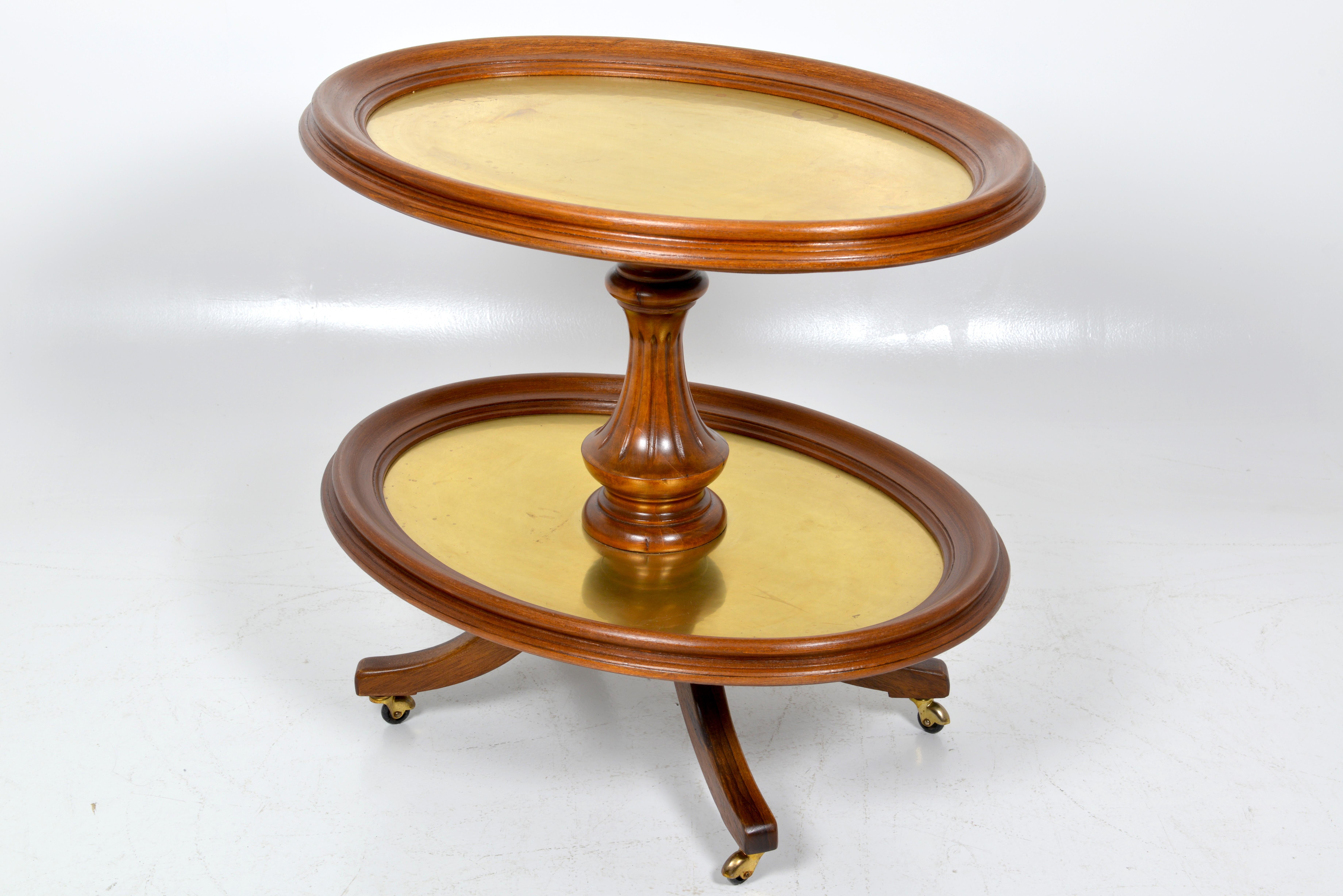 English Edwardian 2-Tier Dumb Waiter in Solid Mahogany, circa 1910 For Sale 6