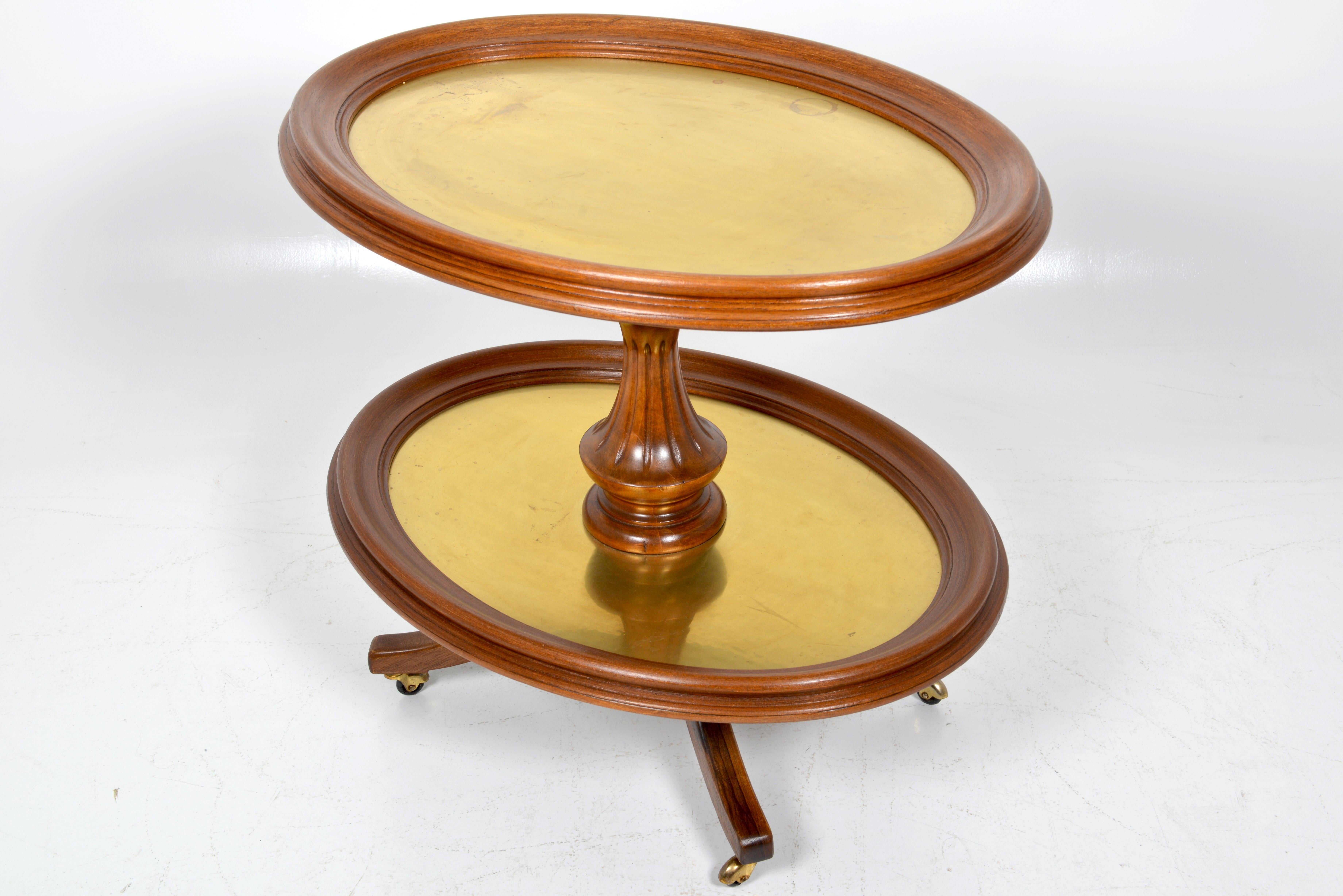 English Edwardian 2-Tier Dumb Waiter in Solid Mahogany, circa 1910 For Sale 7