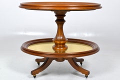English Edwardian 2-Tier Dumb Waiter in Solid Mahogany, circa 1910