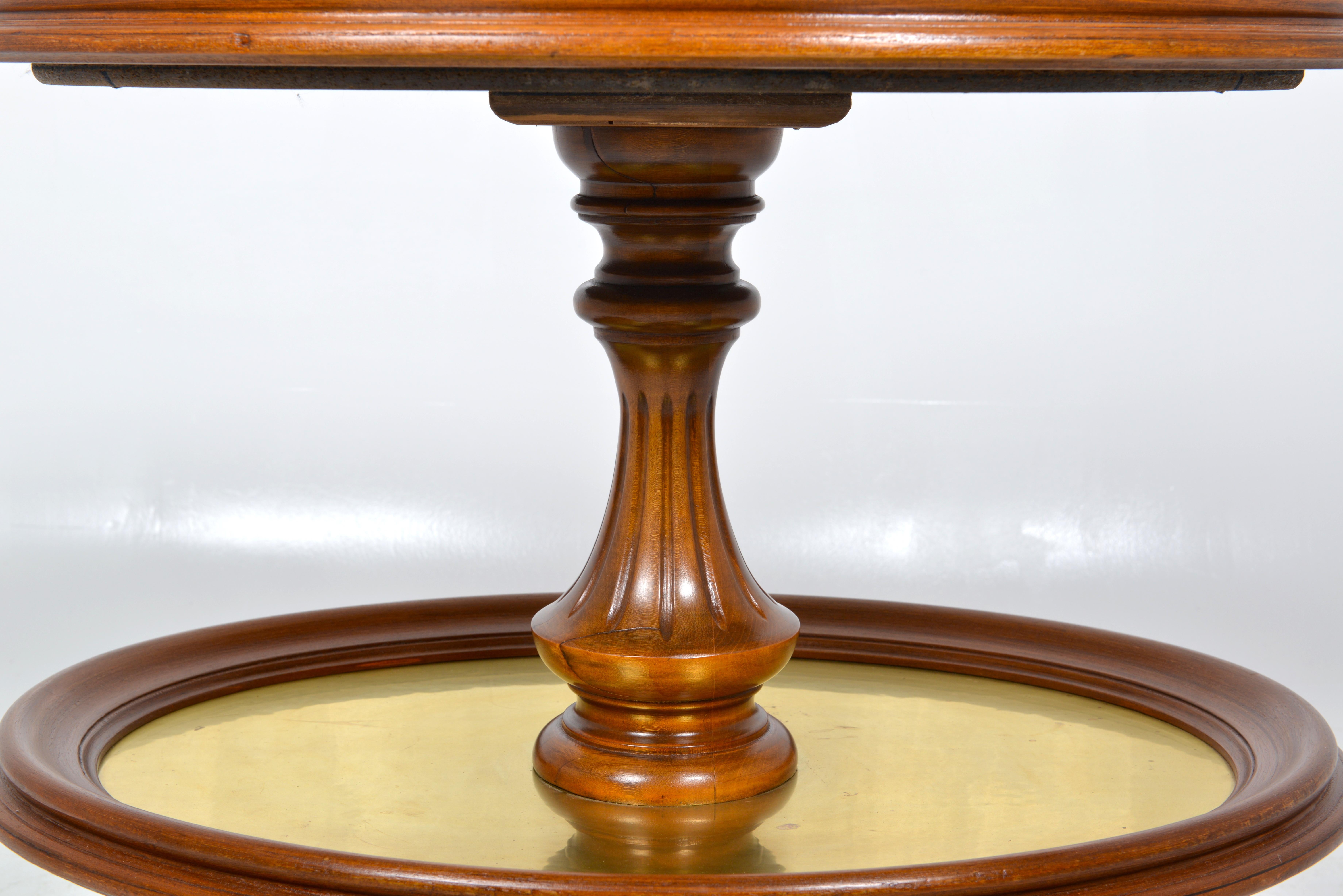Early 20th Century English Edwardian 2-Tier Dumb Waiter in Solid Mahogany, circa 1910 For Sale