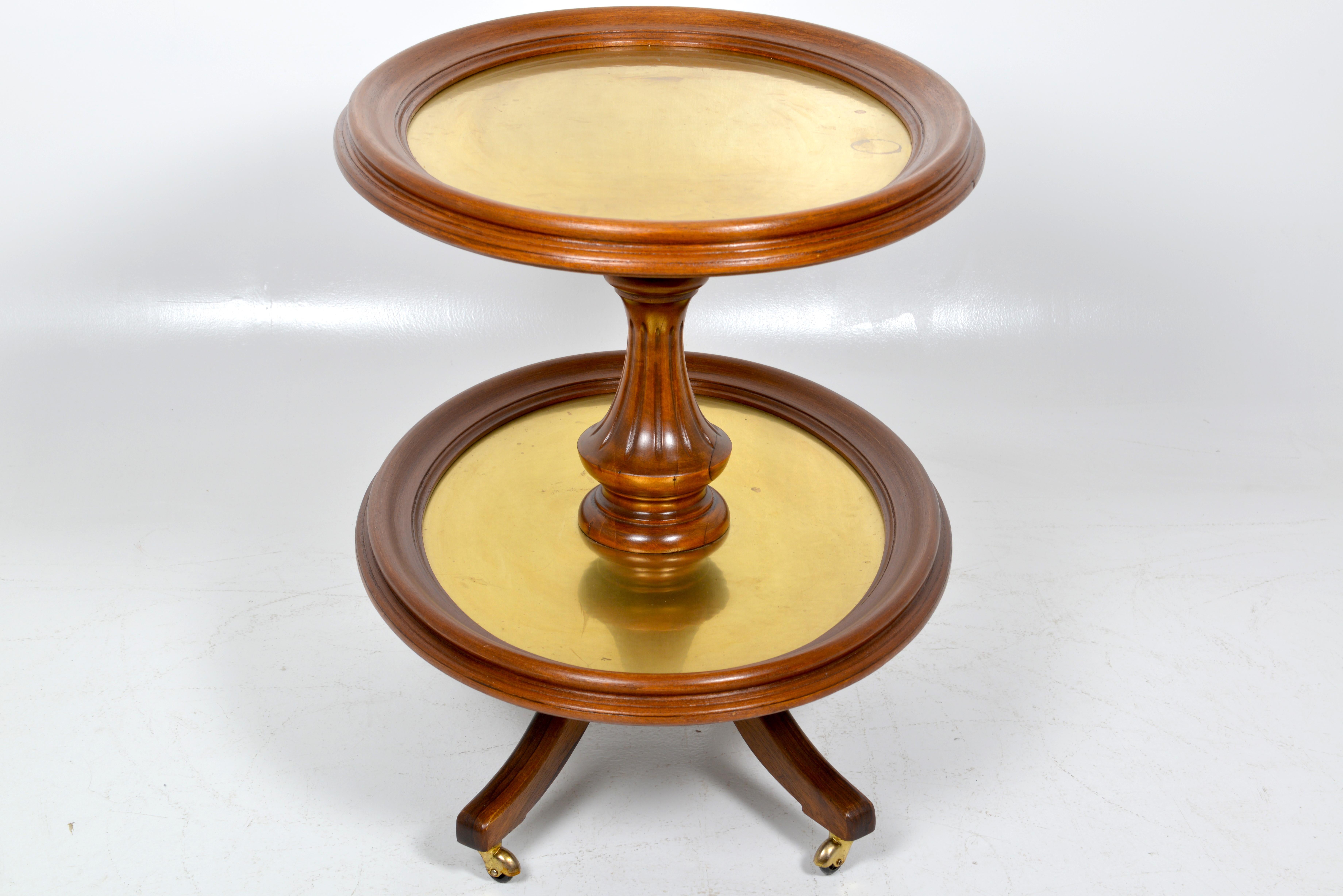 English Edwardian 2-Tier Dumb Waiter in Solid Mahogany, circa 1910 For Sale 4