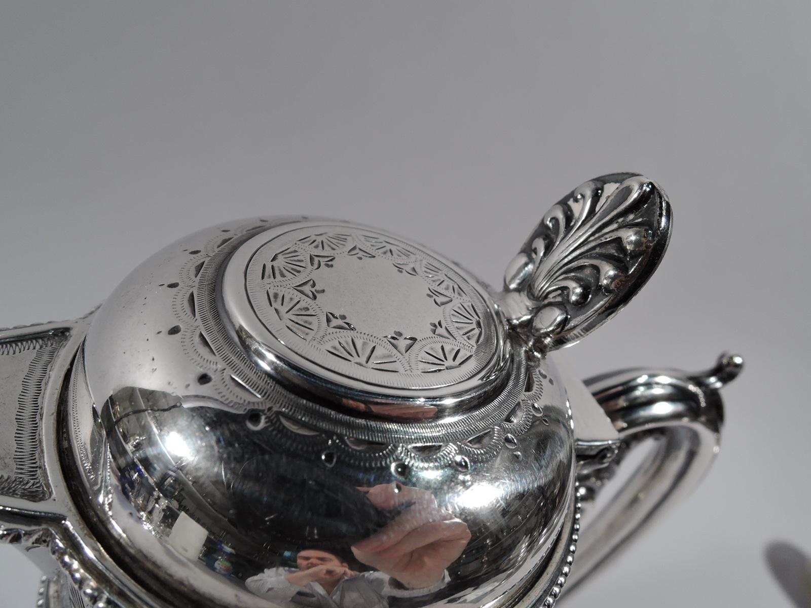 English Edwardian Aesthetic Sterling Silver & Cut-Glass Decanter In Excellent Condition In New York, NY