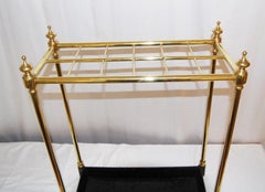 English Edwardian Brass and Iron Umbrella Stand or Walking Stick Stand