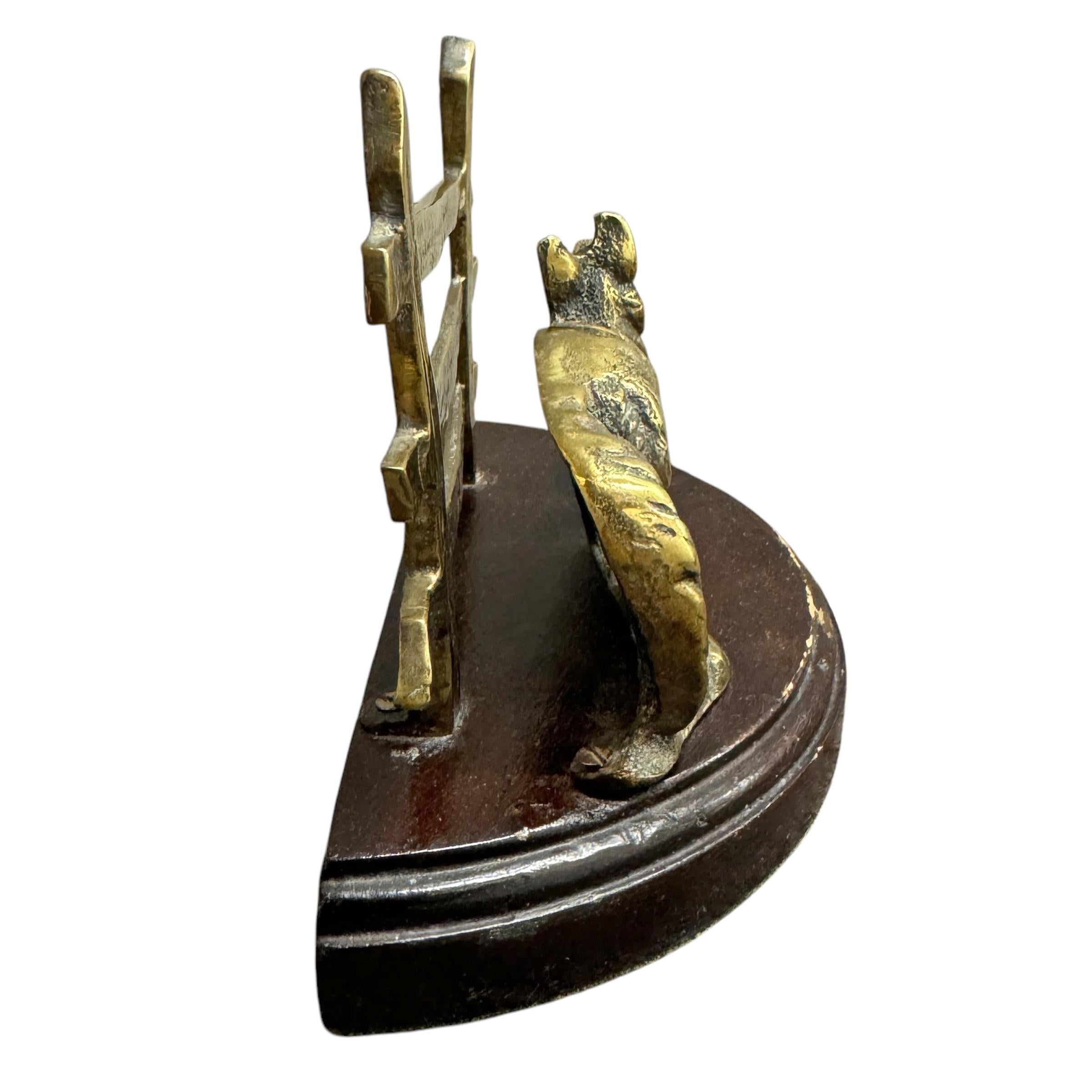 English Edwardian Brass Fox Letter Holder For Sale 3