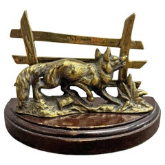 Porte-lettres Fox en laiton de style édouardien anglais