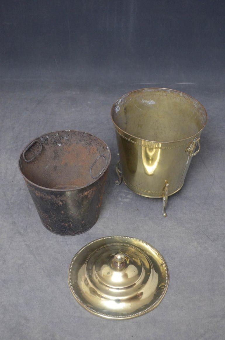 Englisch Edwardian Messing Pflanzer Kohle Eimer Kohle Bin im Angebot 7