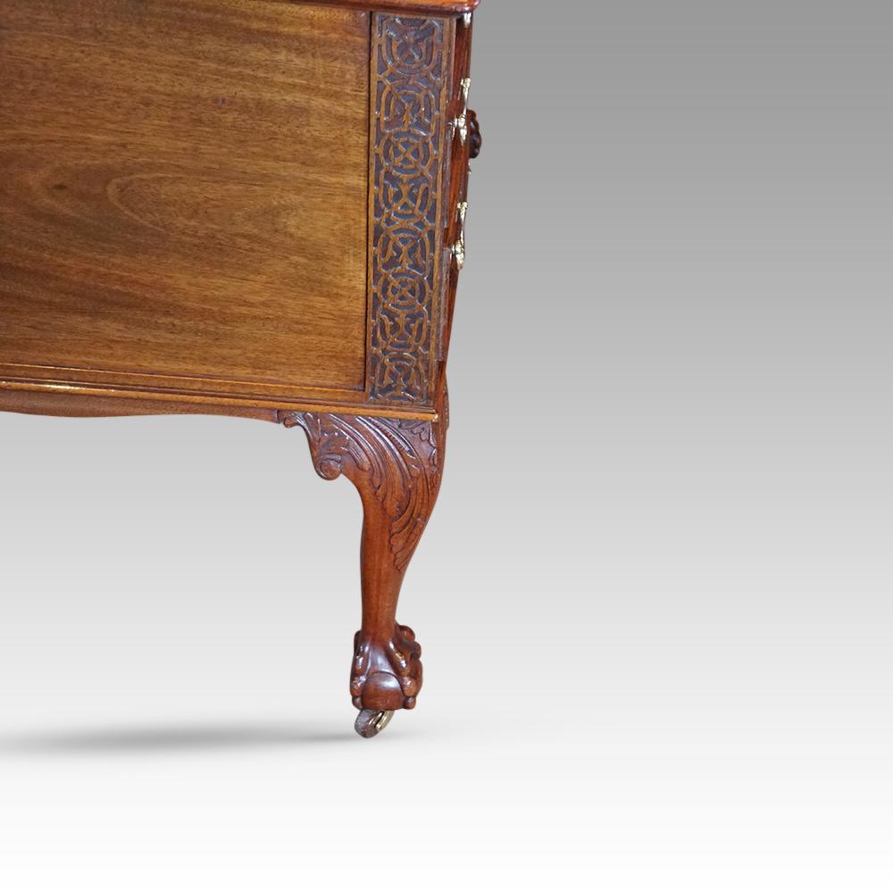 English Edwardian Chippendale mahogany desk For Sale 5