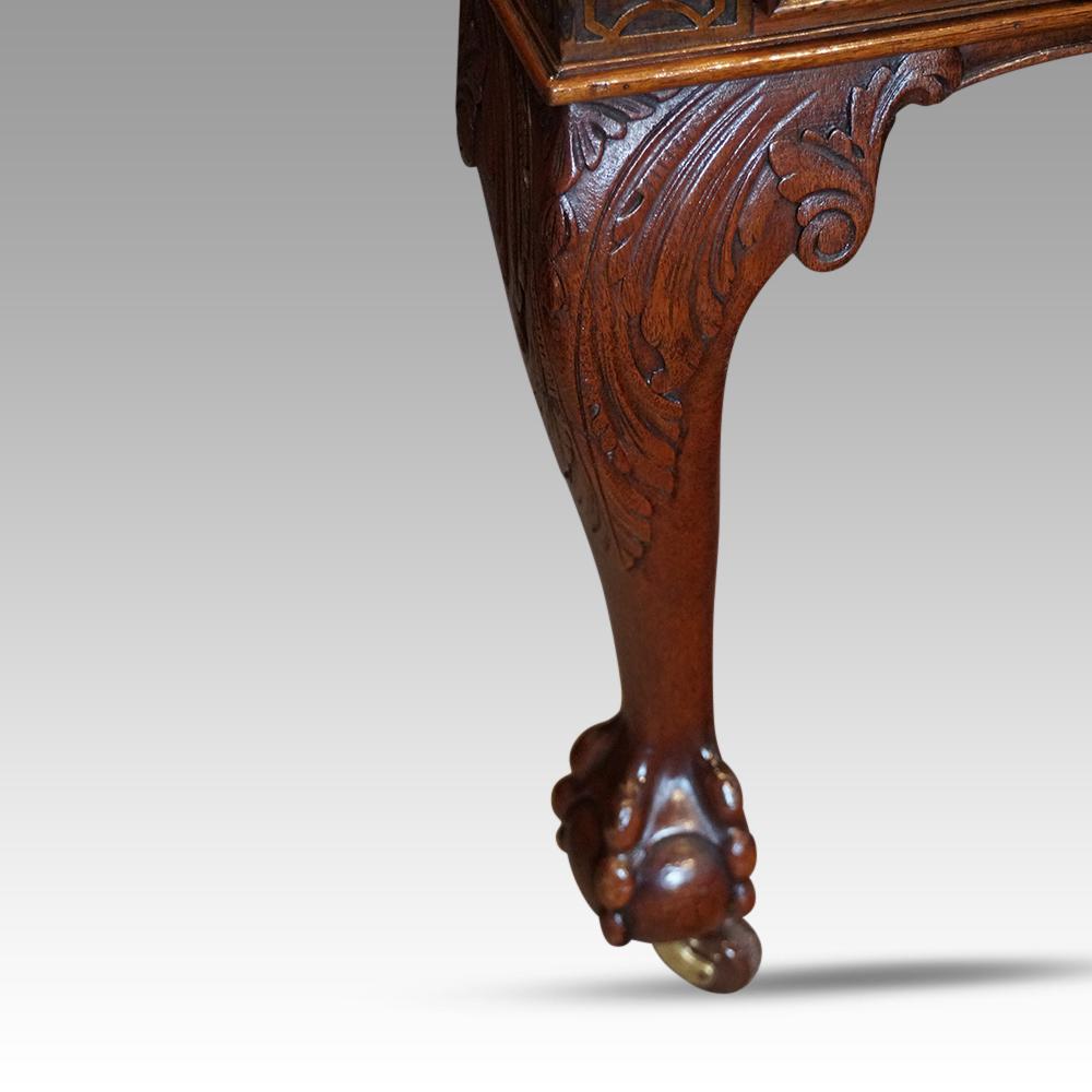English Edwardian Chippendale mahogany desk For Sale 2