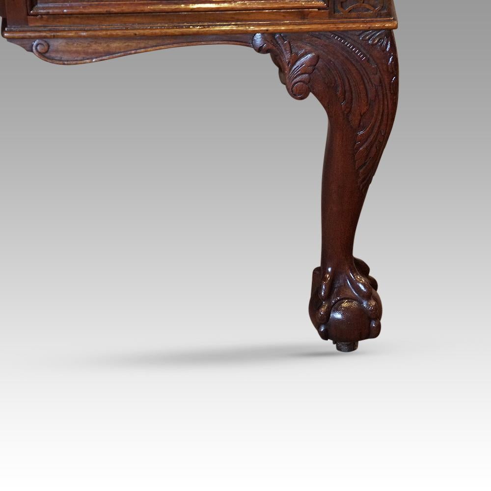 English Edwardian Chippendale mahogany desk For Sale 3