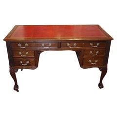 English Edwardian Chippendale mahogany desk