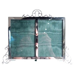 English Edwardian Classical Sterling Silver Double Picture Frame, 1901