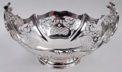 Ciotola classica edoardiana inglese in argento traforato, 1911