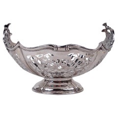 English Edwardian Classical Sterling Silver Openwork Bowl, 1911