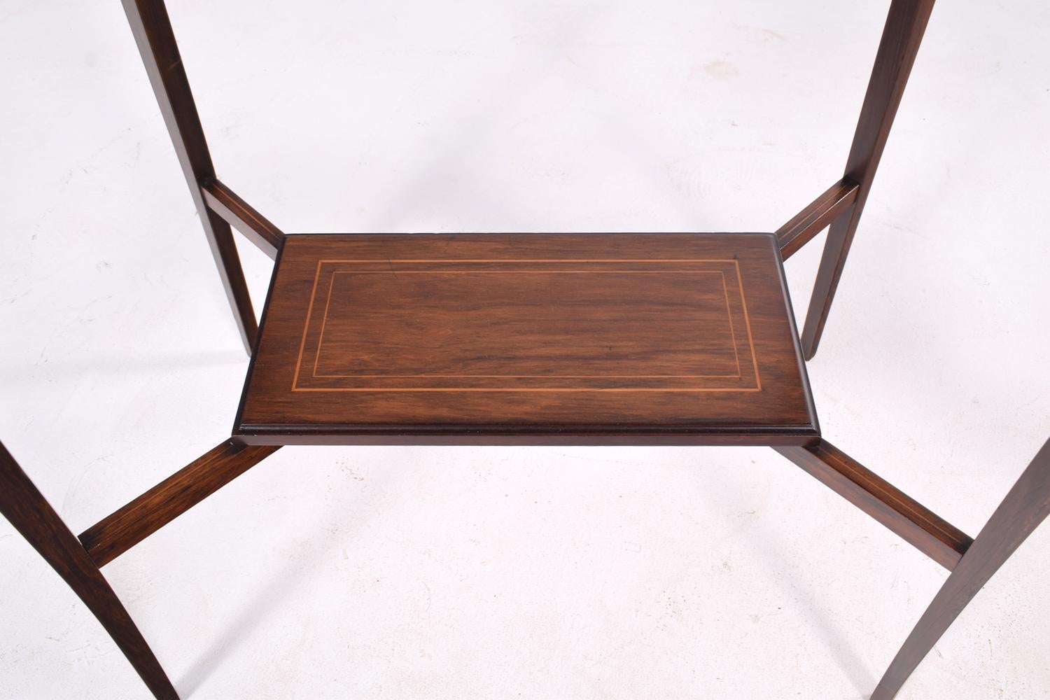 English Edwardian Decorative Inlaid Rosewood Side Table, 1910 For Sale 1