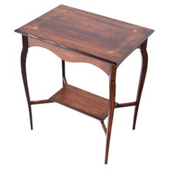 English Edwardian Decorative Inlaid Rosewood Side Table, 1910