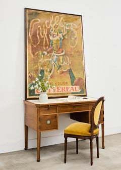 English Edwardian Desk with Neoclassical Jasperware Medallions