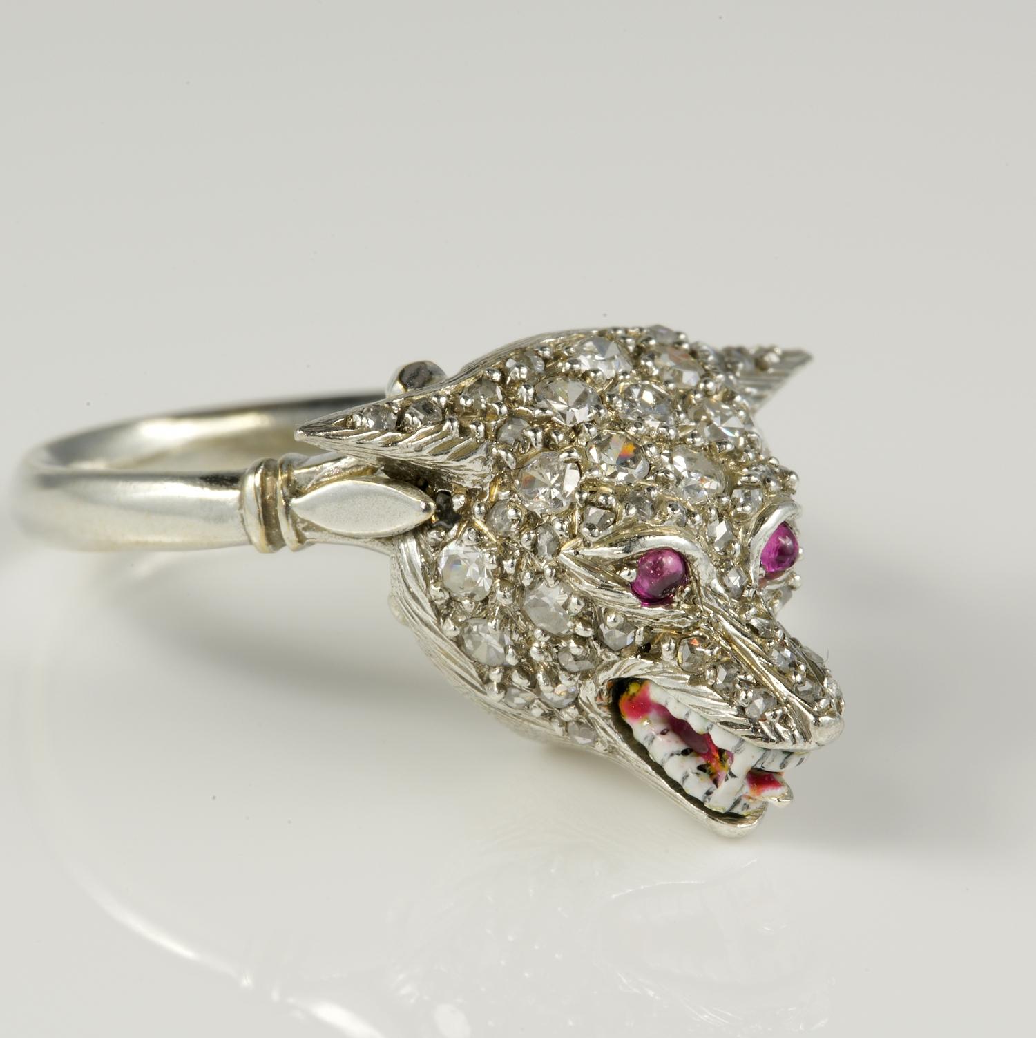 wolf diamond ring