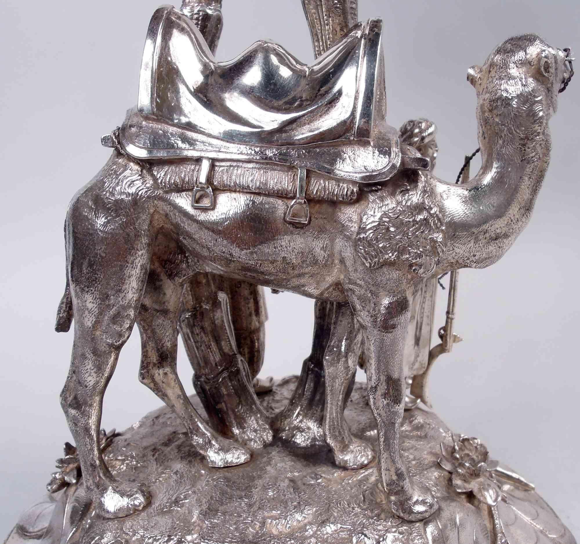 English Edwardian Exotic Palm Tree & Camel Imperial Centerpiece, 1902 Eduardiano en venta