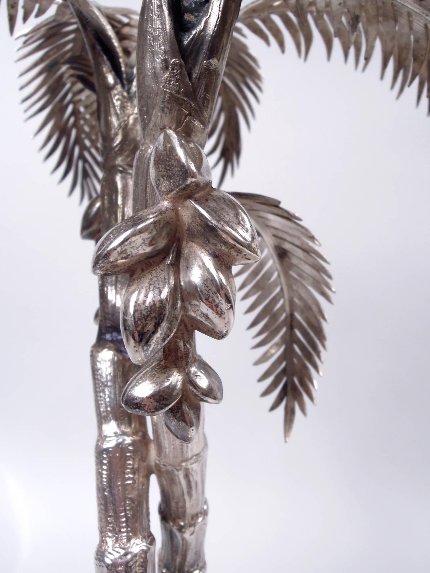English Edwardian Exotic Palm Tree & Camel Imperial Centerpiece, 1902 principios del siglo XX en venta