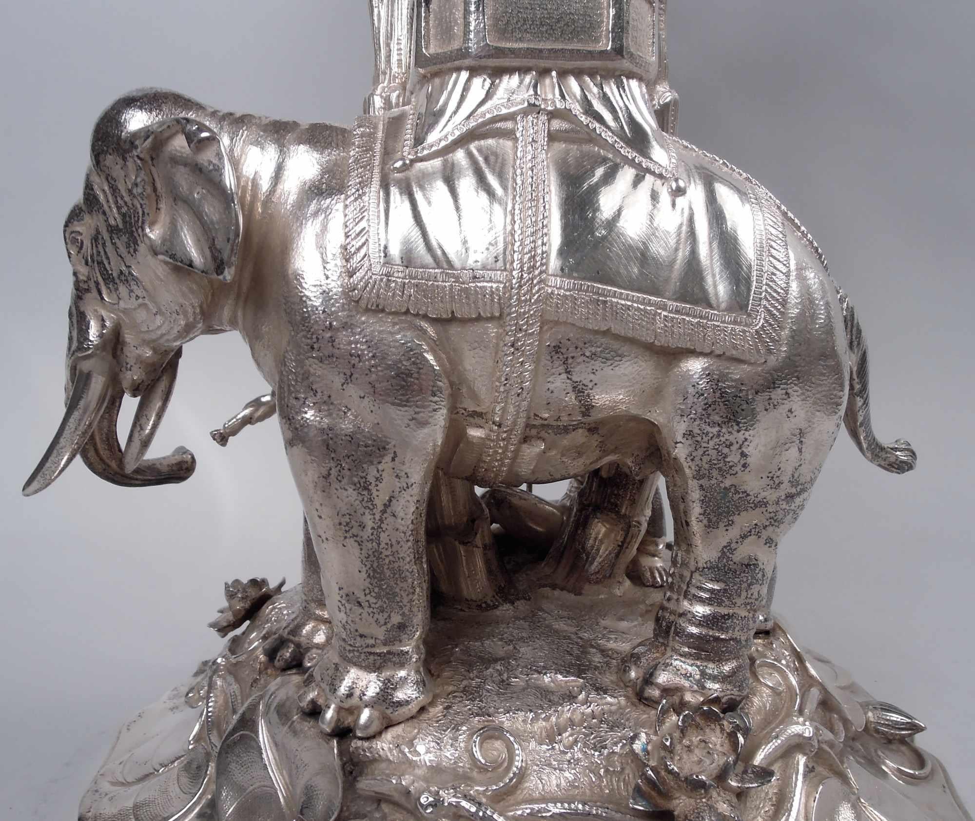 English Edwardian Exotic Raj Elephant Imperial Centerpiece, 1902 In Good Condition For Sale In New York, NY