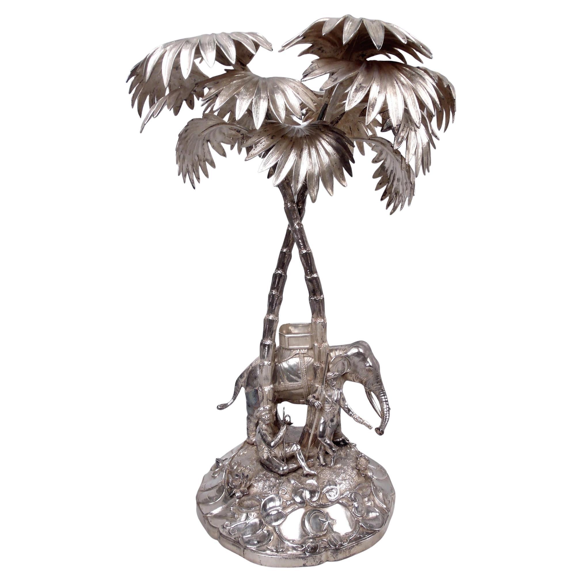 English Edwardian Exotic Raj Elephant Imperial Centerpiece, 1902 For Sale