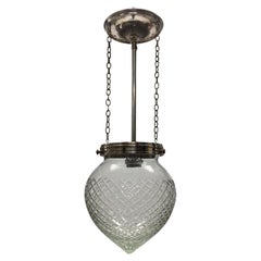 Antique English Edwardian Glass Pendant Light