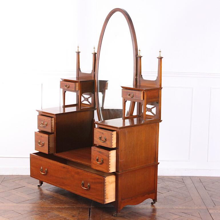 English Edwardian Inlaid Mahogany Dressing Table 7