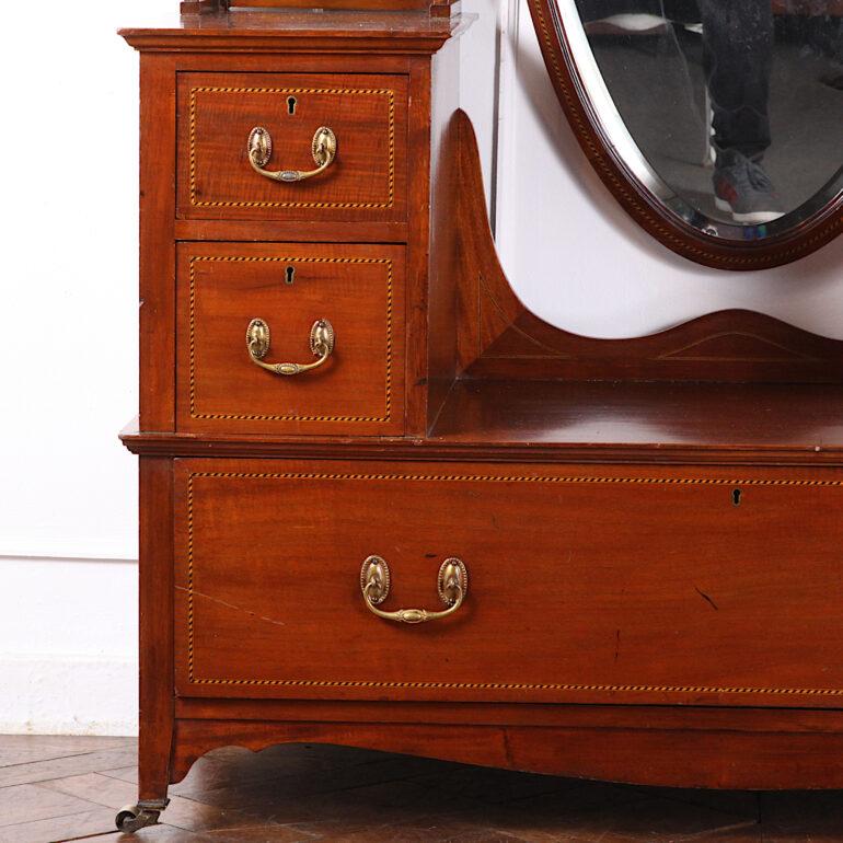 English Edwardian Inlaid Mahogany Dressing Table 3