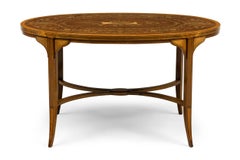 English Edwardian Mahogany and Marquetry Inlay Occasional Table