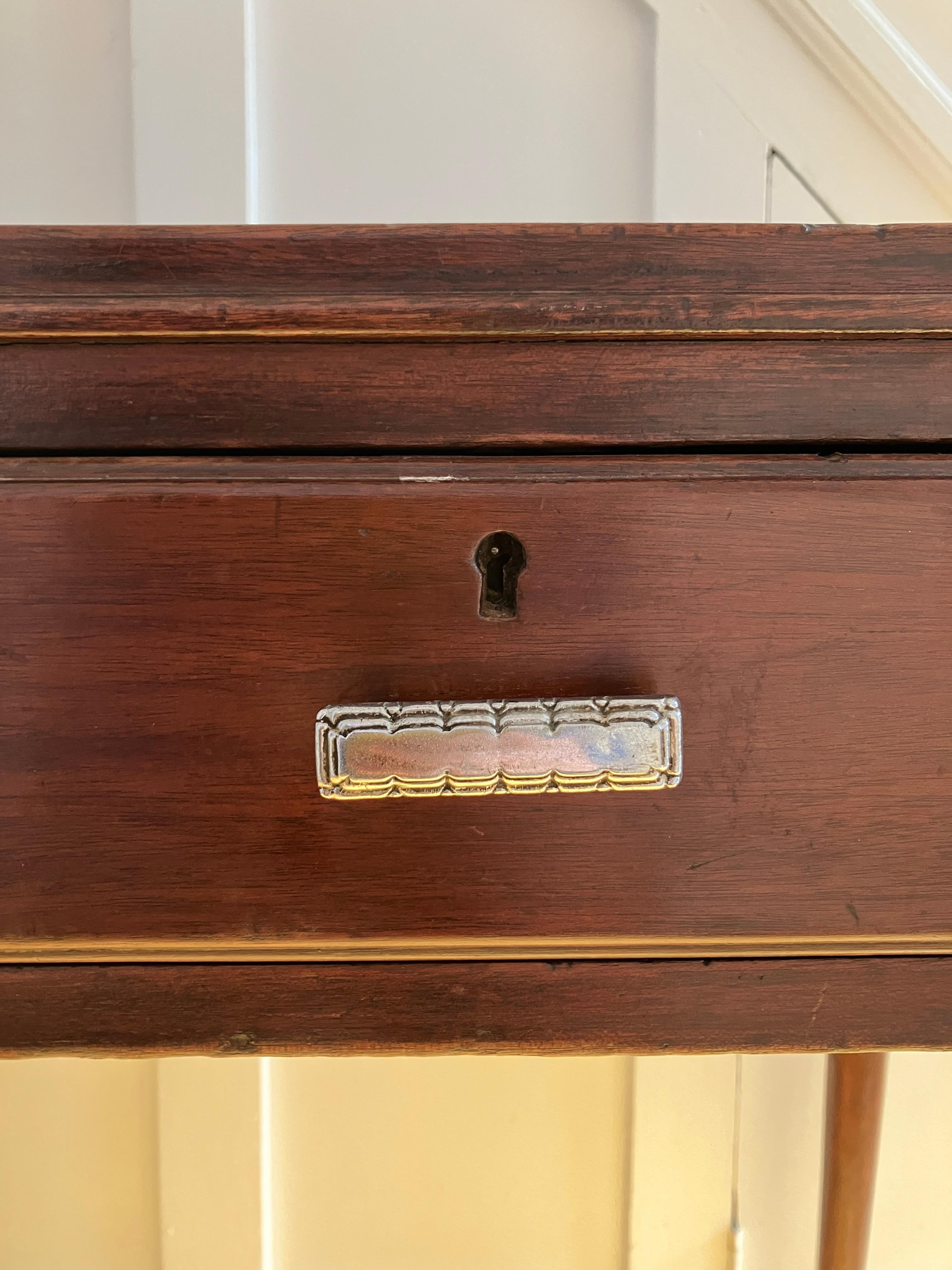English Edwardian Mahogany Console Table / Desk with Cabriole Legs Sold by Heals For Sale 7