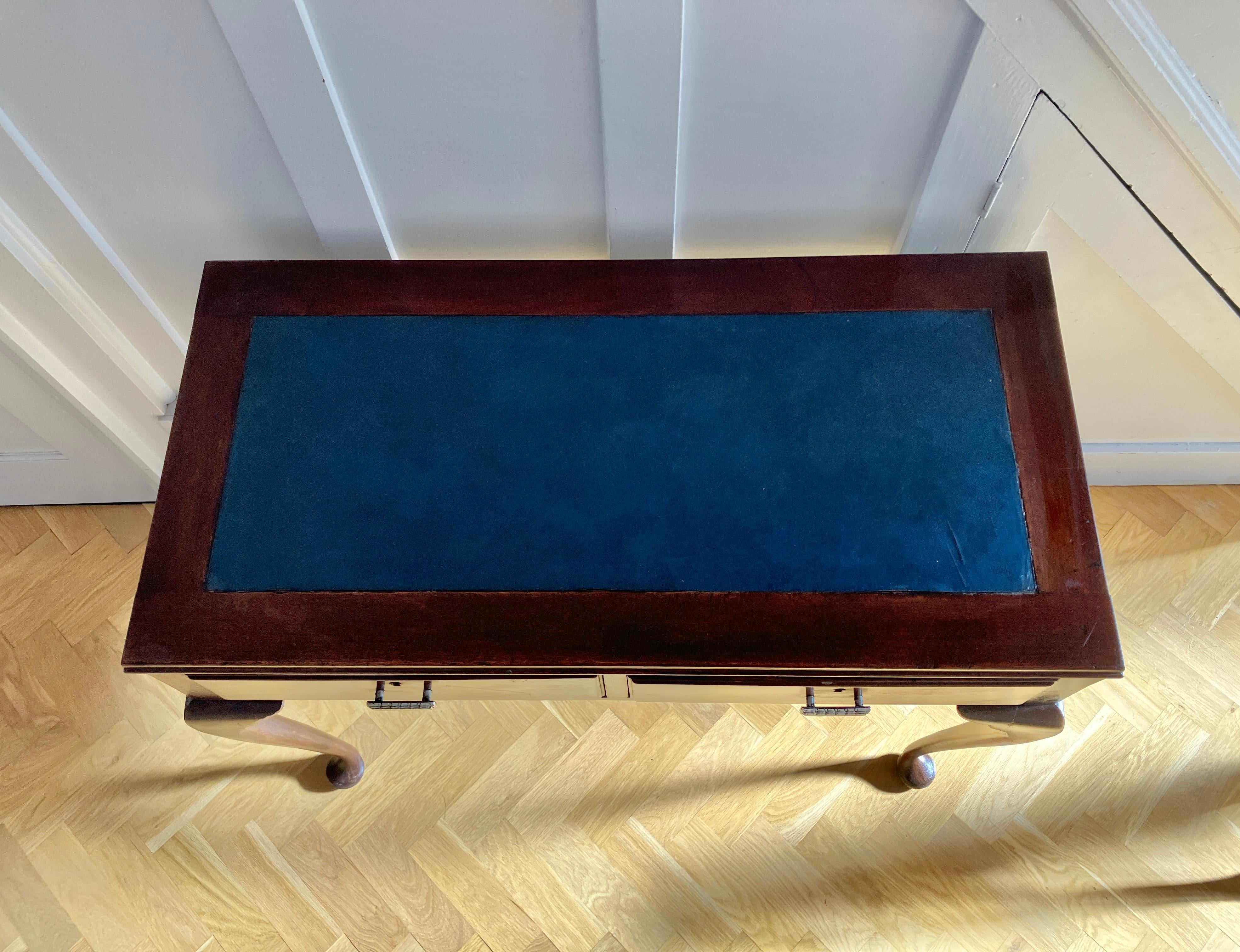 English Edwardian Mahogany Console Table / Desk with Cabriole Legs Sold by Heals For Sale 2