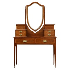 Antique English Edwardian Mahogany Dressing Table