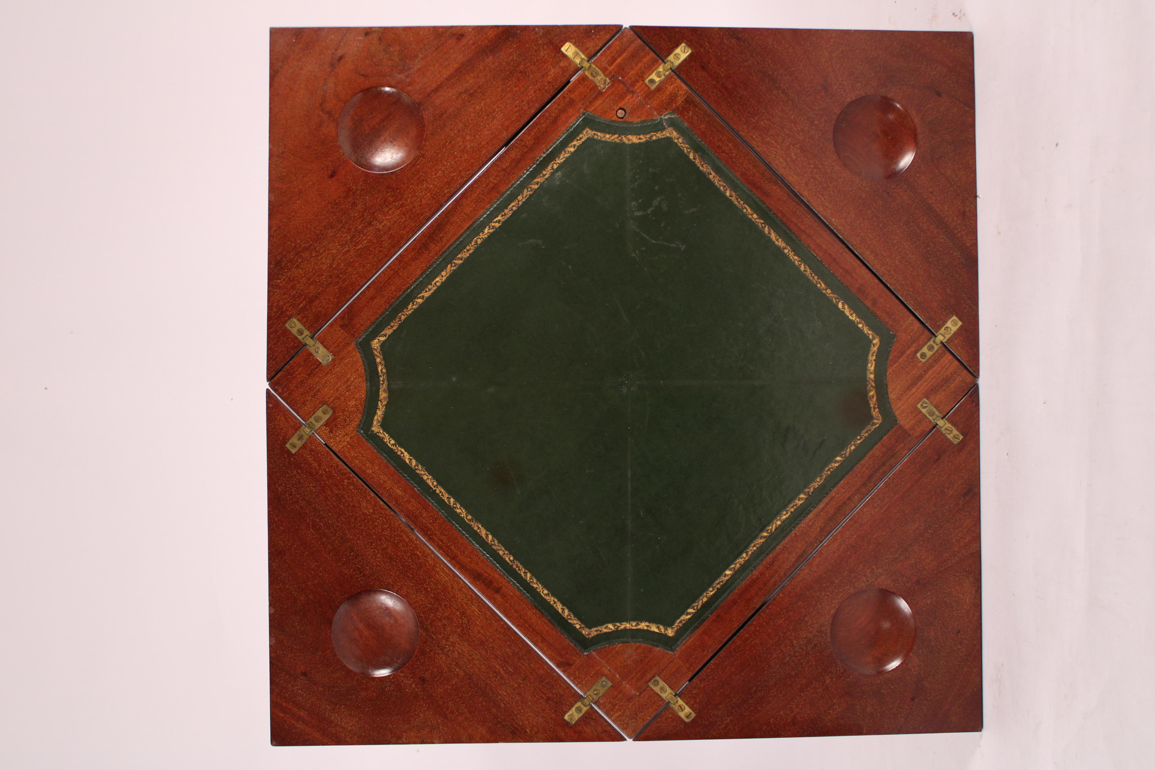 English Edwardian Mahogany Inlaid Games Table For Sale 5