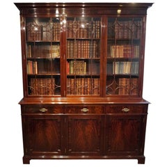 Antique English Edwardian Mahogany Library Bookcase by Warings of Liverpool, circa 1900
