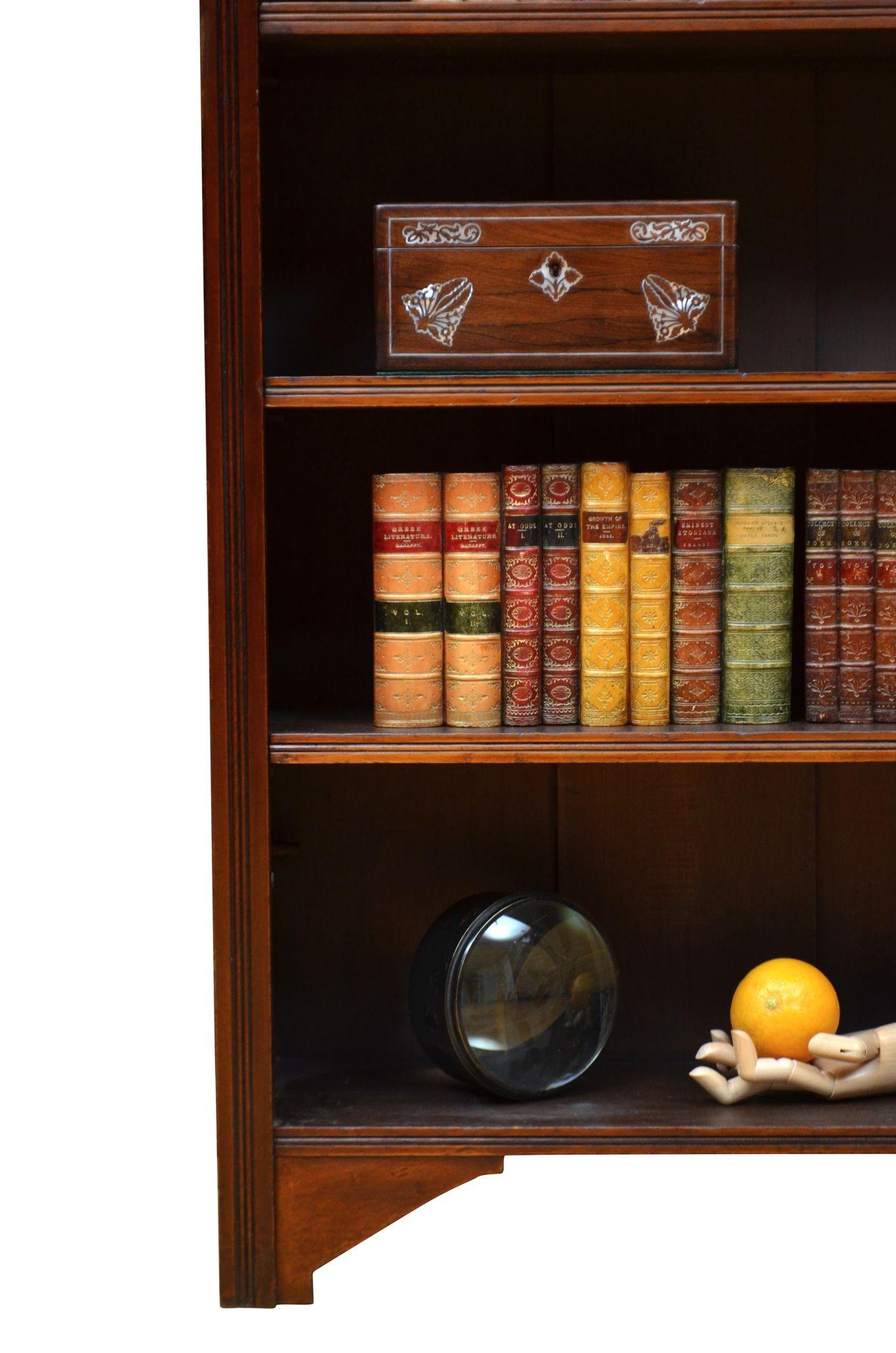 Librería abierta inglesa eduardiana de caoba en venta 4